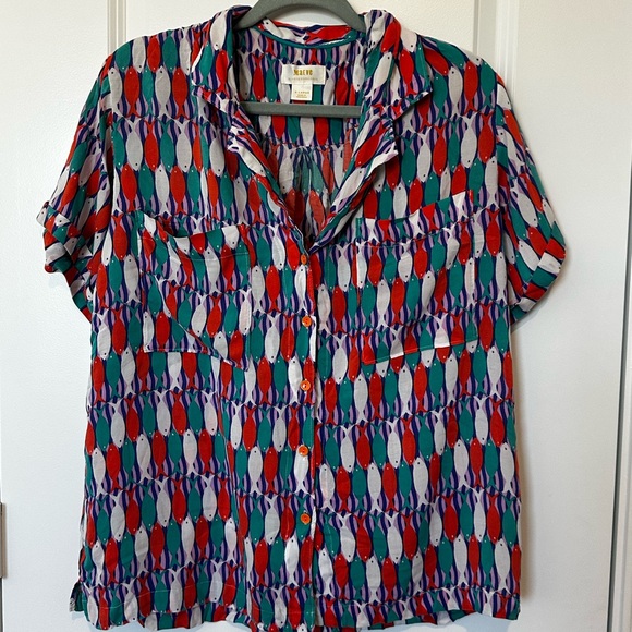 Maeve Tops - Anthropologie Maeve Bon Voyage Buttondown‎